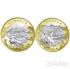 Китай 10 юаней парки 2 шт панда и антилопа бим