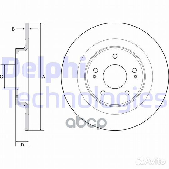 Диск тормозной зад mitsubishi outlander 12- BG4