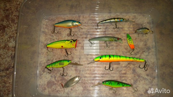 Воблеры комплект (Salmo German Strike Pro Mepps)