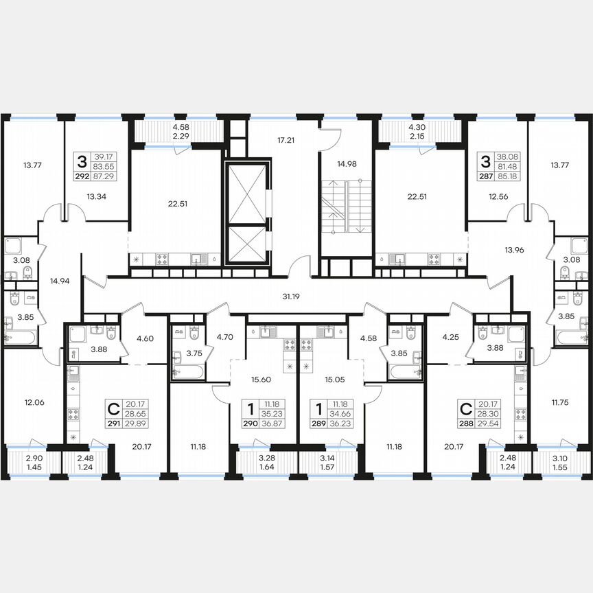 3-к. квартира, 85,2 м², 10/15 эт.