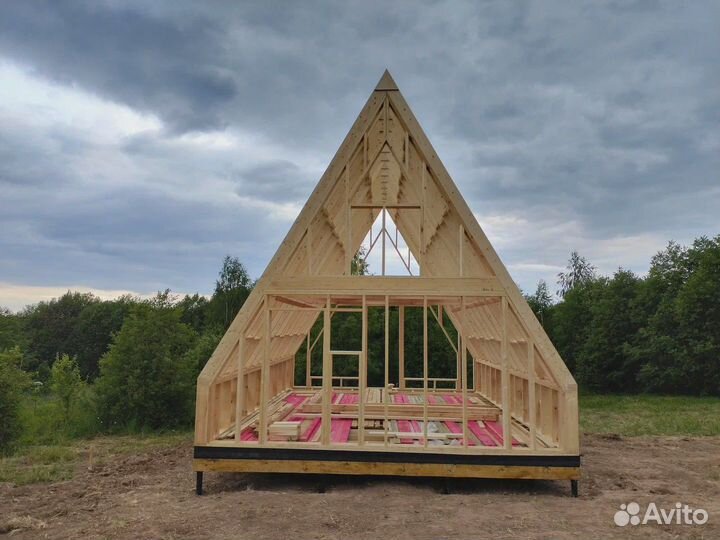 Треугольный дом А-Фрейм 6х6 (A-Frame) 36 м²