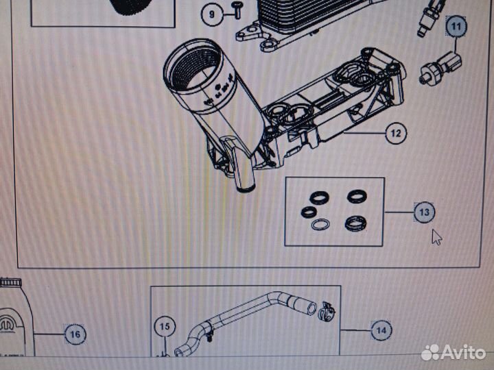 Прокладки корпуса масляного фильтра, (68166067AA)