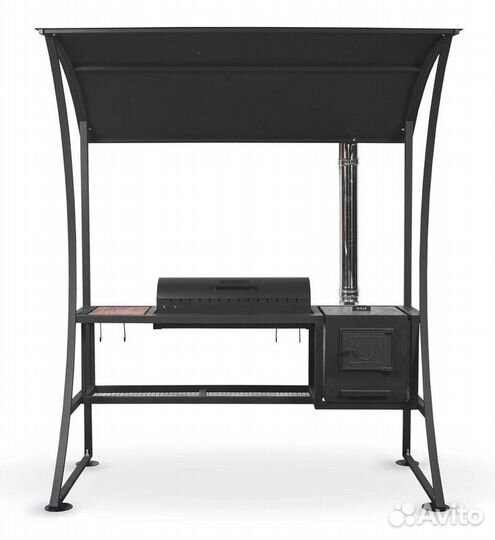 Мангал барбекю 800 с навесом и печью