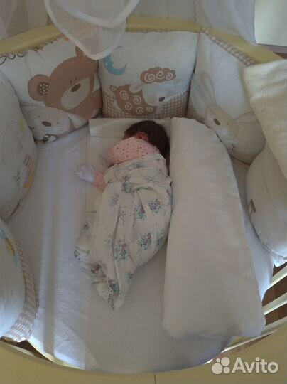 Детская кровать овальная круглая 8в1 от 0 до 3 лет