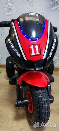 Детский электро мотоцикл 3х крлесный