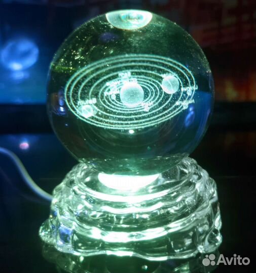 Светильник 3D ночник Хрустальные шары декоративные
