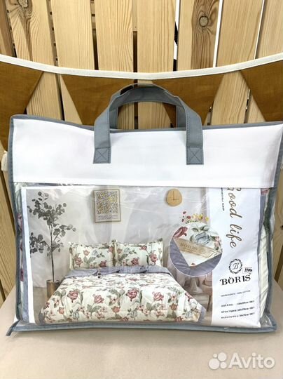 Пастельное бельё с одеялом