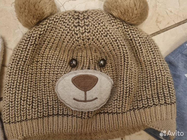 Шапка медведь и звезды H&M 1-2 года