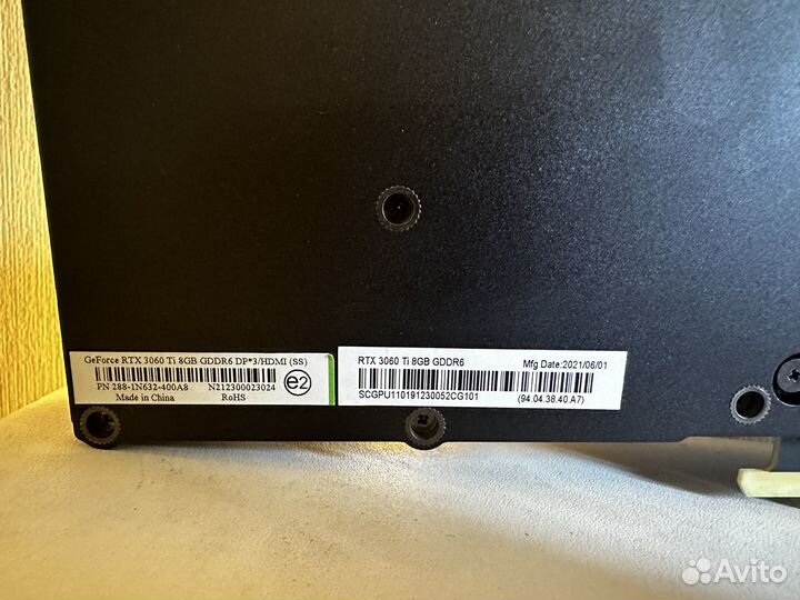 Видеокарта RTX 3060Ti (Samsung) гарантия