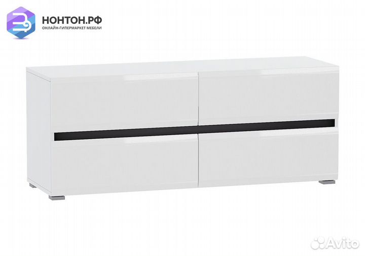 Тумба под тв Сидней 13.63 белый премиум / черный