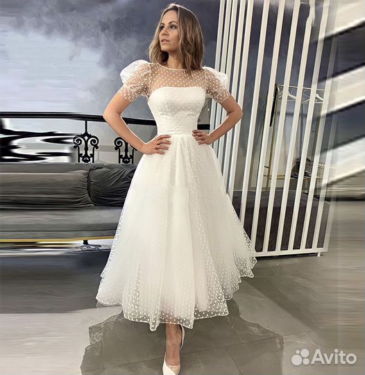 Коктейльное выпускное свадебное платье 42 44