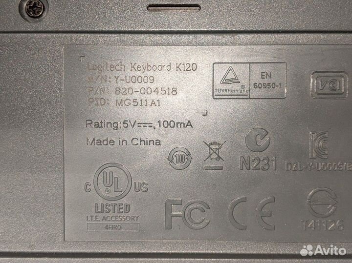 Клавиатура проводная Logitech K120