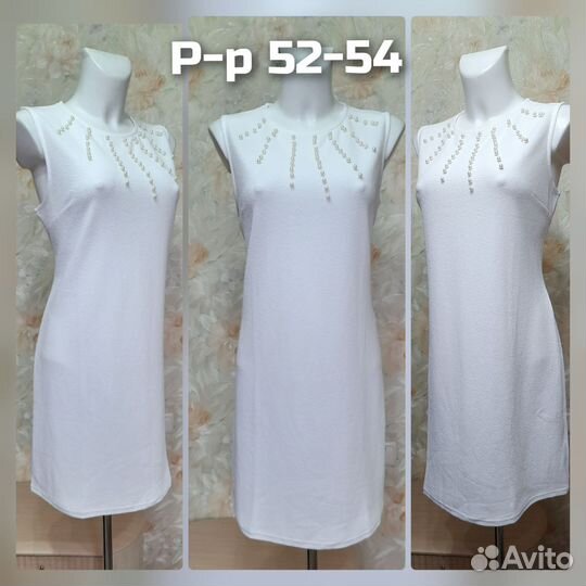 Новое белое платье 52-54