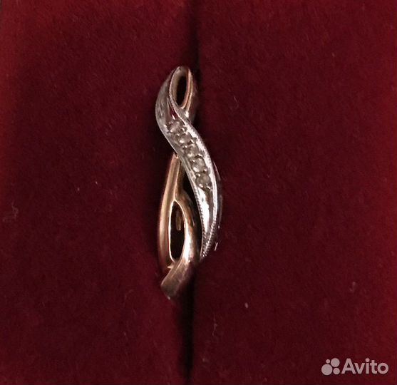 Золотые серьги с бриллиантами. Винтаж