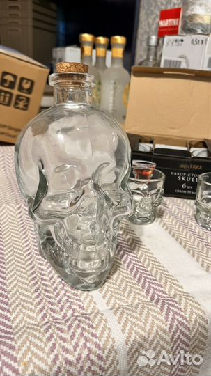 Подарочный набор графин 800 мл рюмки Череп