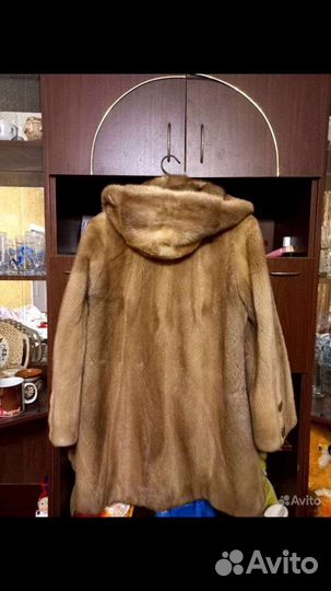 Шуба норковая с капюшоном
