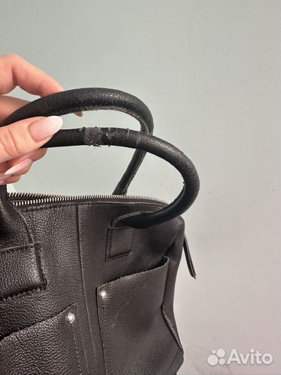 Сумка натуральная кожа италия черная