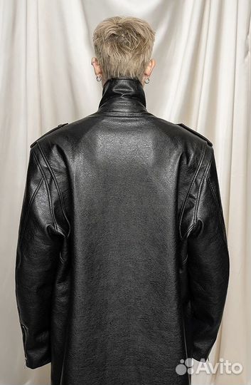 Кожаный тренч винтаж balenciaga style