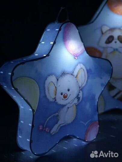 Ночник, светильник детский 3 звезды