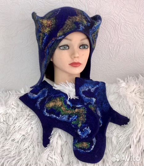 Банные комплекты (варежки и шапка)