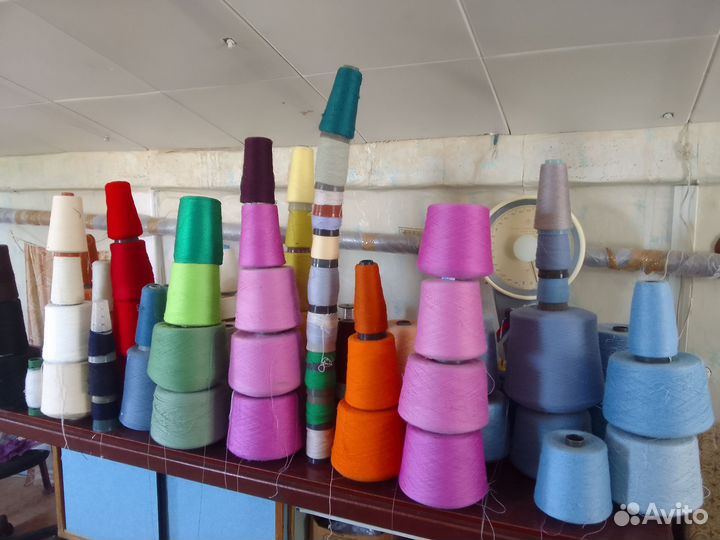 Пряжа в бобинах полушерсть