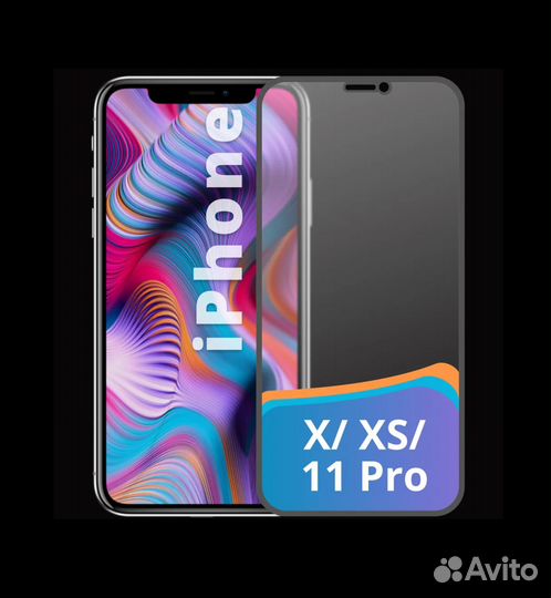 Защитное стекло iPhone Х / XS/ 11 Pro с рамкой