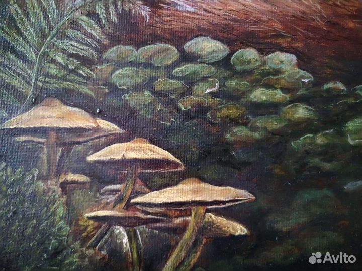 Картина маслом на картоне 