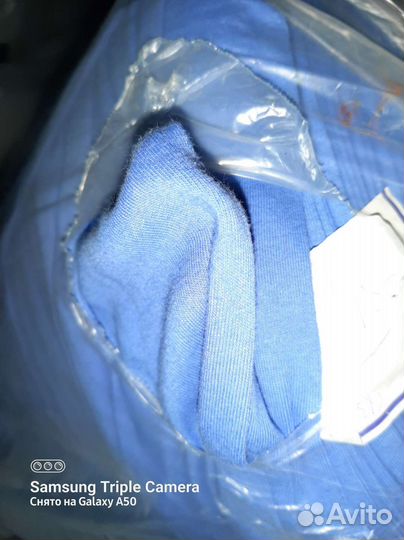 Рулон Ткани интерлок серо- синяя