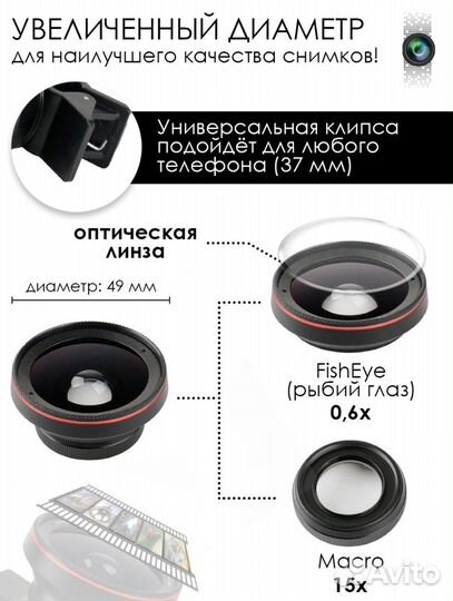 Объектив линза для телефона