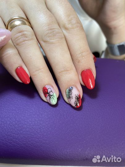 Маникюр педикюр,коррекция и покраска бровей