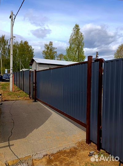 Откатные ворота с автоматикой под ключ