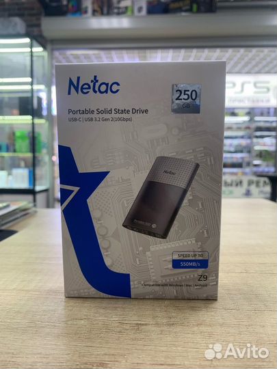 Внешний SSD Netac Z9 250 гб USB 3.2 Gen 2 Type-C