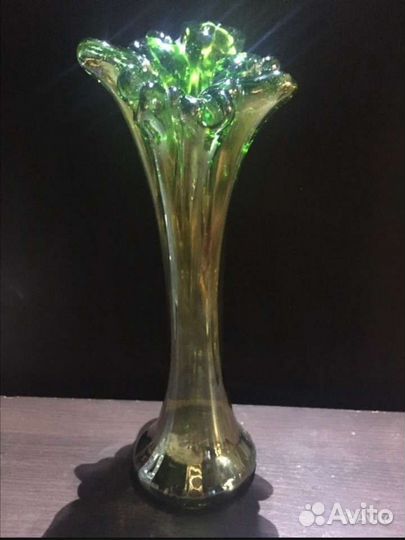 Вазы. 7 штук. Цветное стекло, хрусталь. Винтаж