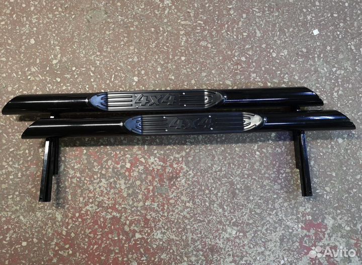 Пороги нива 2121 2114 черный глянец со скосом