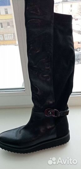 Ботфорты кожаные