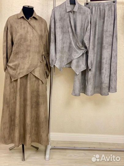 Льняной костюм женский
