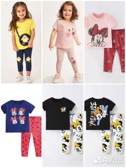 Комплекты,футболки и лосины р.2-7 лет