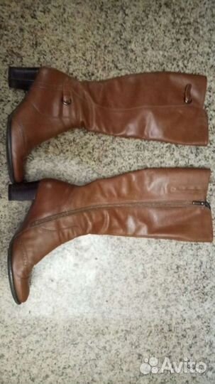 Сапоги женские демисезонные кожанные