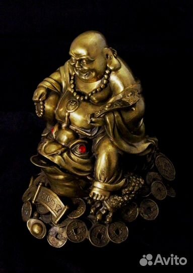 Будда Хотэй на Жабе - Бронзовая статуэтка RU*266