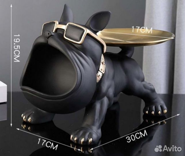 Конфетница ключница статуэтка бульдог кот