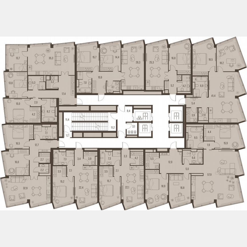 4-к. квартира, 118,3 м², 30/32 эт.