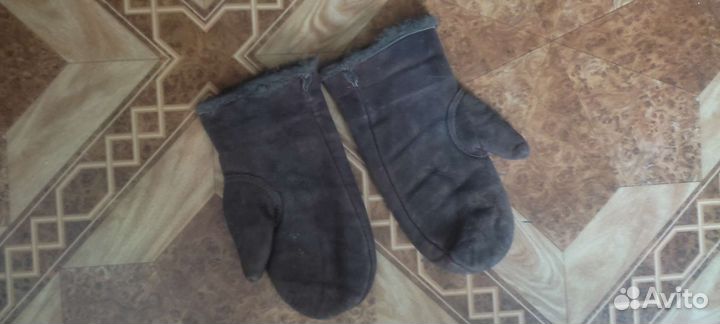 Варежки натуральная замша