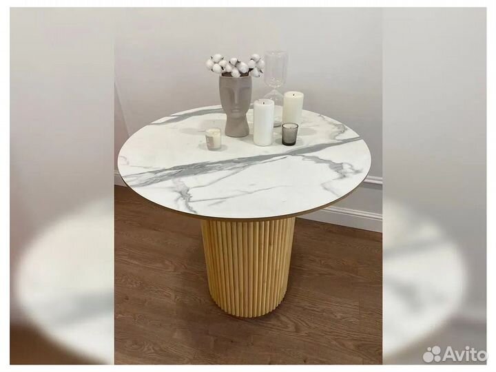 Круглый стол стекло Орландо