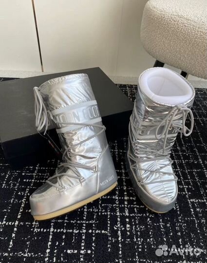 Луноходы Moon Boot Icon High/Low Silver