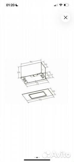 Вытяжка для кухни 60 см встраиваемая Haier