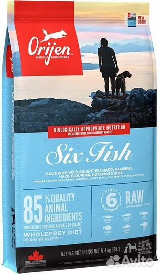 Orijen SIX fish DOG. ориджен сухой корм для собак