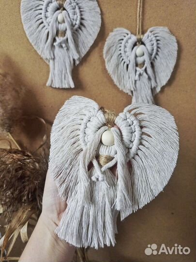 Ангел макраме подвеска оберег для интерьера