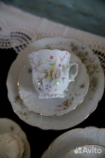 Антикварные старинные чайные трио /чашки