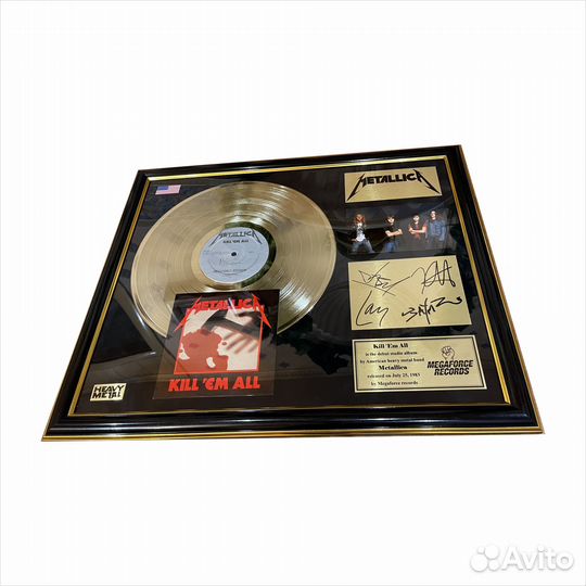 Metallica Kill em all золотая виниловая пластинка