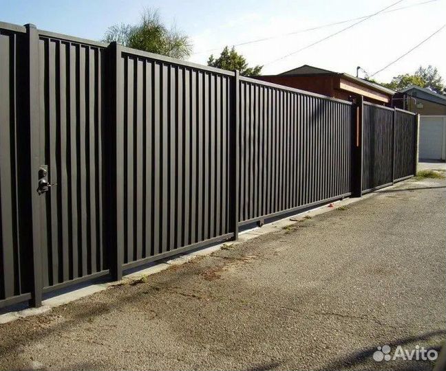 Установка забора из профнастила